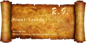 Rossi Izolda névjegykártya